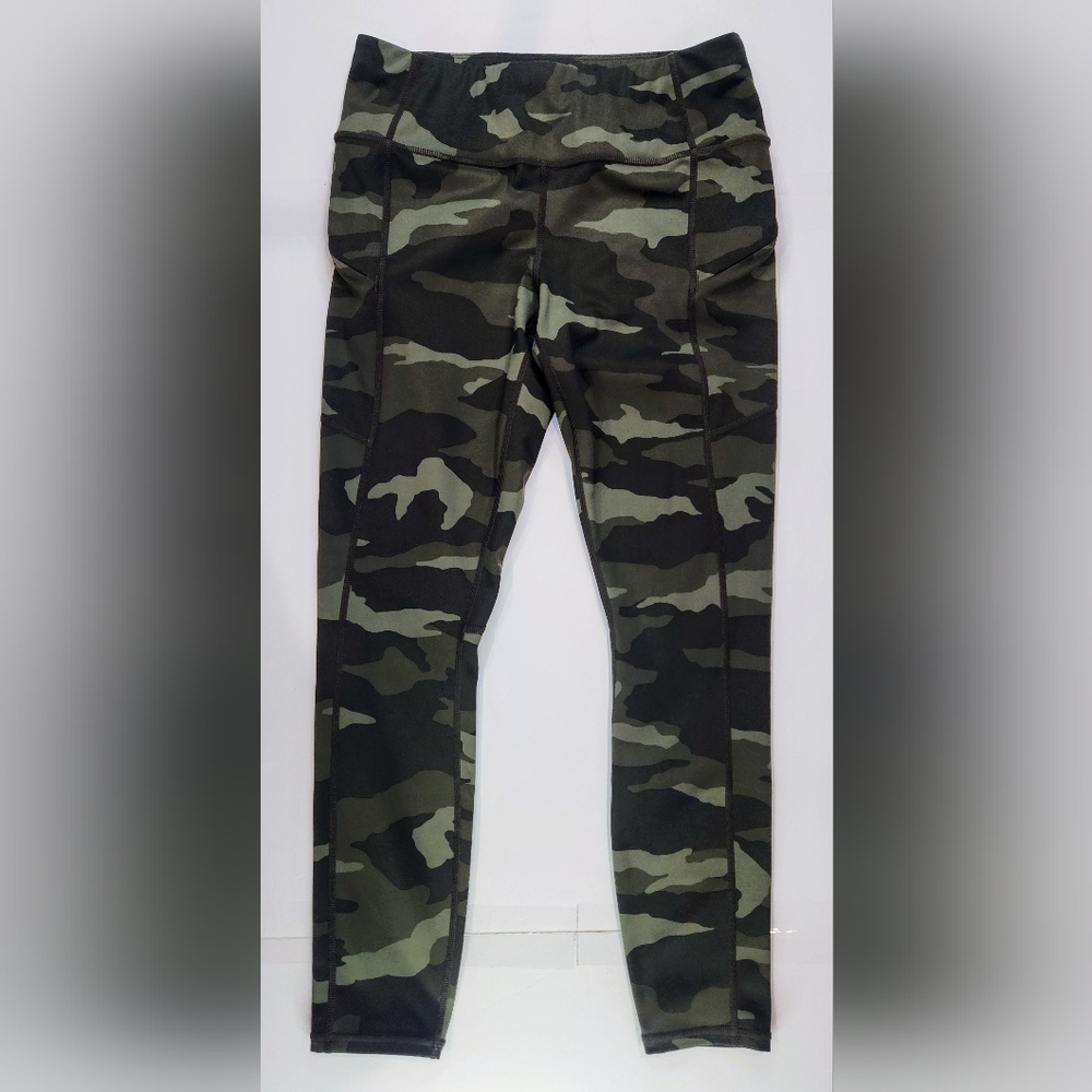 Athleta Contender 7/8 Leggings Womens Size Small Grey Camo Stretch Shaping 0061